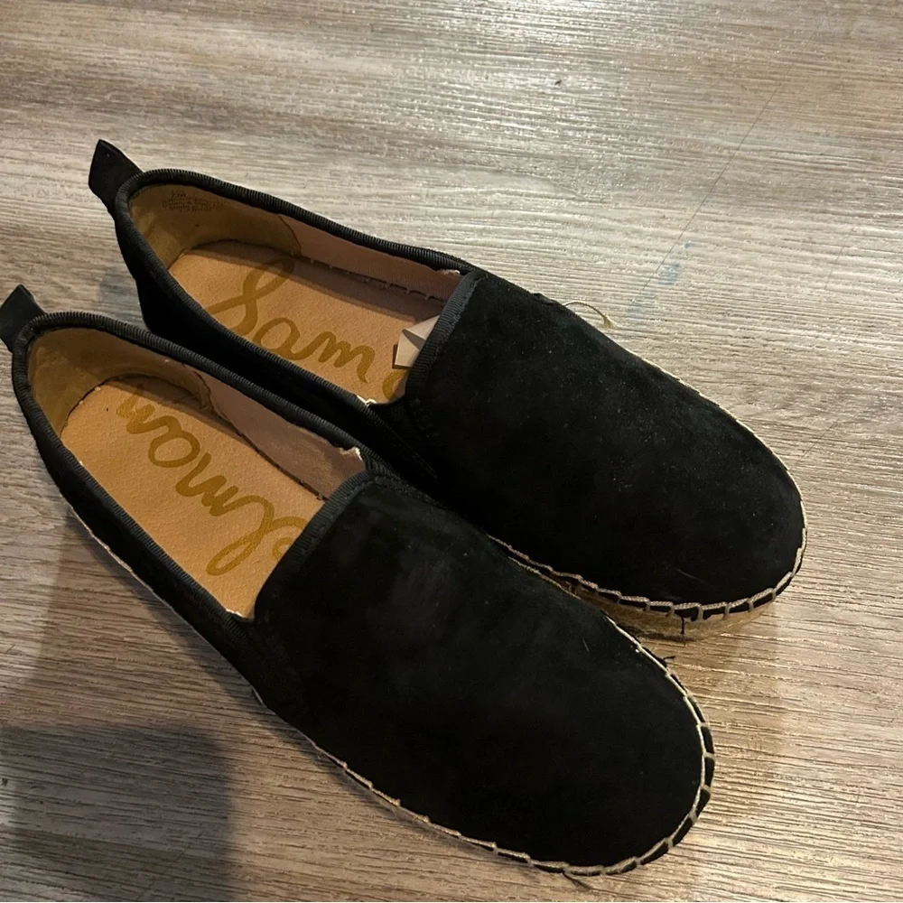 Sam Edelman Black Suede Platform Espadrilles